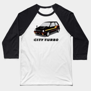 Retro Car City Turbo Black JDM Baseball T-Shirt